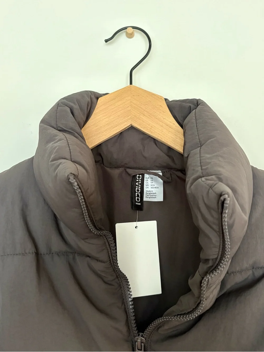 H&M Short Puffer Coat in Dark Gray Size XS - Picture 8 of 9